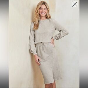 Garnet Hill French Terry Sweatshirt Dress Women’s Size XS Gray Long Sleeve‎